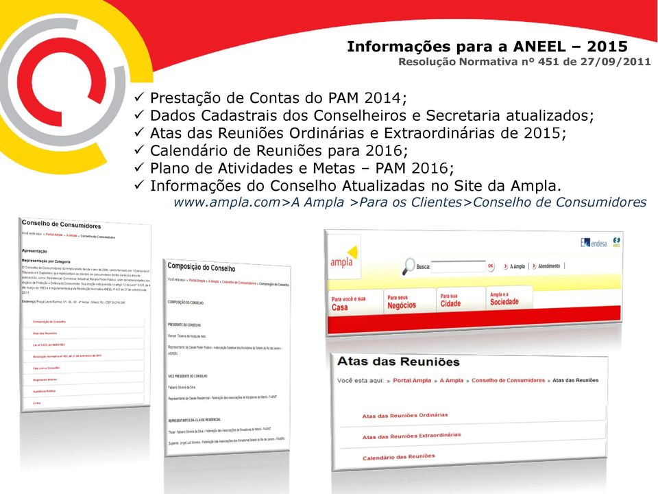 Extraordinárias de 2015; Calendário de Reuniões para 2016; Plano de Atividades e Metas PAM 2016;