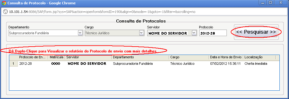 19 3.3.3 Submenu Consulta de Registro Individual Mensal - Servidor Este Formulário Possibilita fazer o download do Registro individual do mês desejado, selecionando o ano e mês através dos botões de