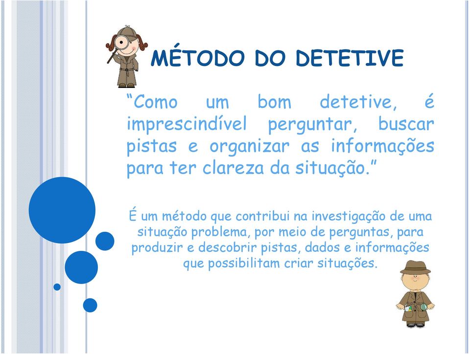 É um método que contribui na investigação de uma situação problema, por meio de