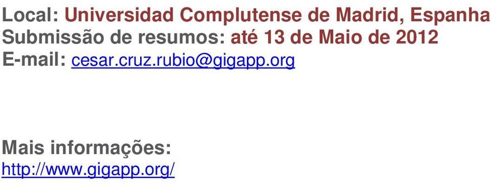 Maio de 2012 E-mail: cesar.cruz.