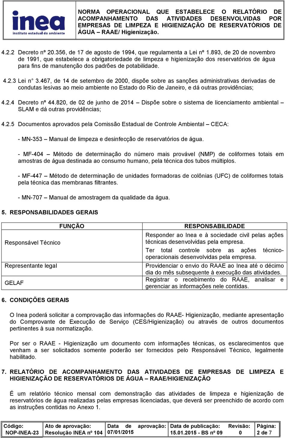 467, de 14 de setembro de 2, dispõe sobre as sanções administrativas derivadas de condutas lesivas ao meio ambiente no Estado do Rio de Janeiro, e dá outras providências; 4.2.4 Decreto nº 44.