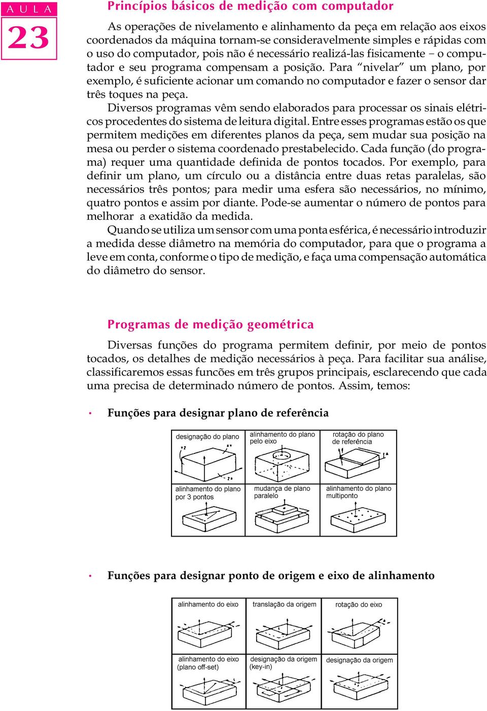 Para nivelar um plano, por exemplo, é suficiente acionar um comando no computador e fazer o sensor dar três toques na peça.