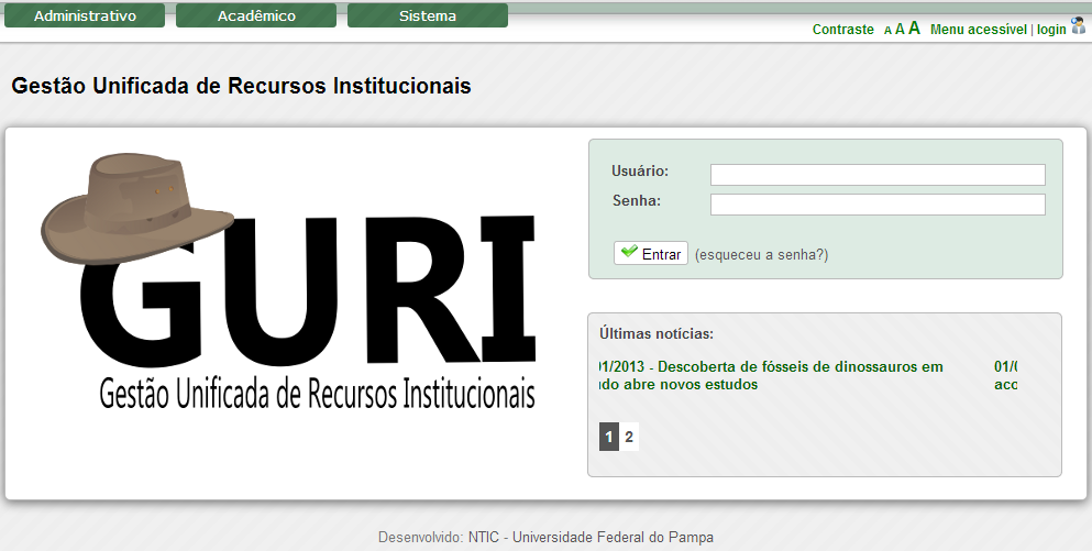 1. Introdução Ministério da Educação Este manual foi elaborado tendo como principal objetivo ser uma ferramenta capaz de facilitar a utilização correta do Sistema de Gestão Unificada de Recursos