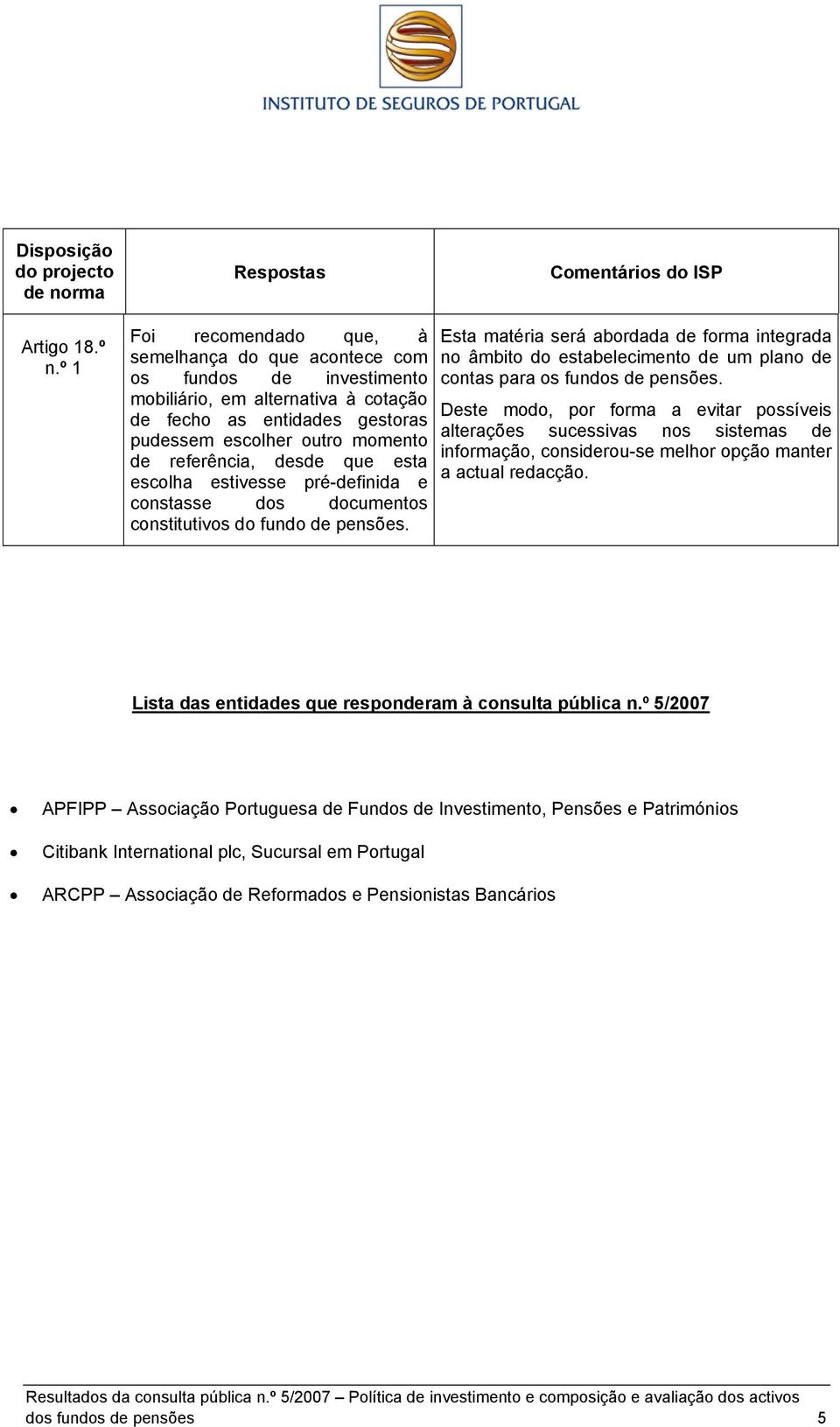 desde que esta escolha estivesse pré-definida e constasse dos documentos constitutivos do fundo de pensões.