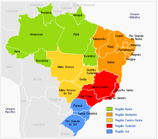 O Território Brasileiro Área em km²: 8.511.