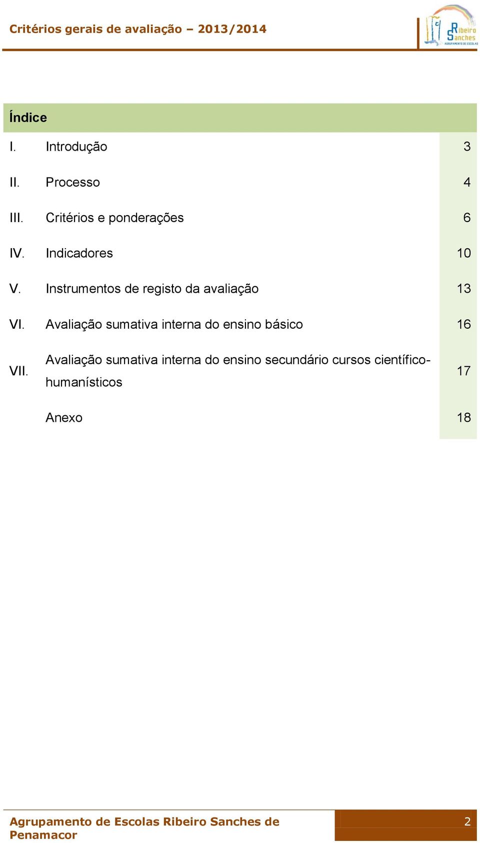 Instrumentos de registo da avaliação 13 VI.