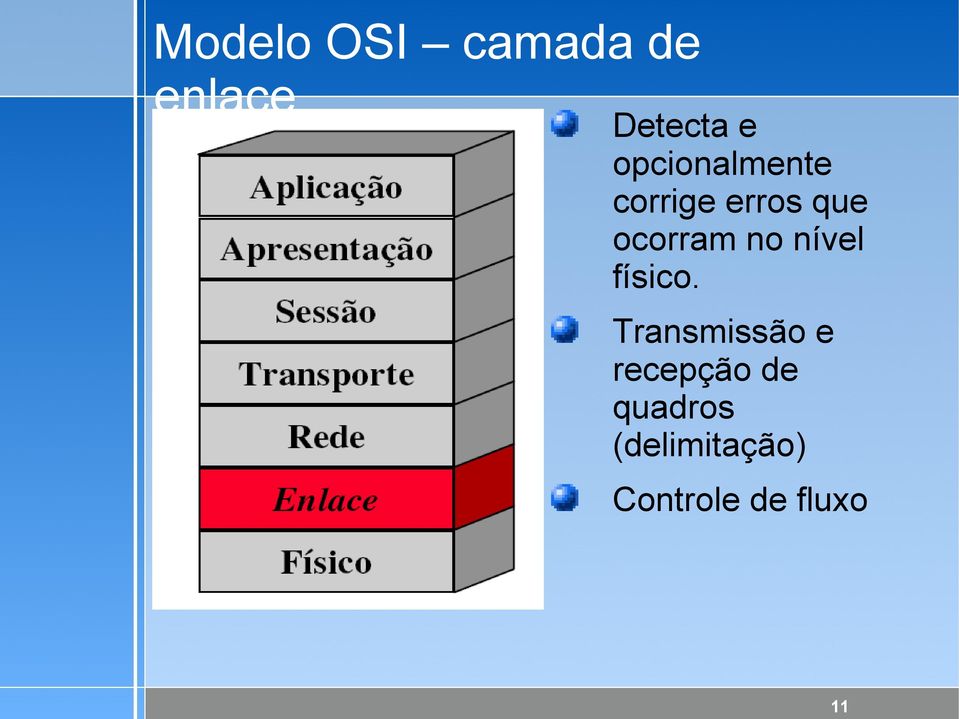 no nível físico.