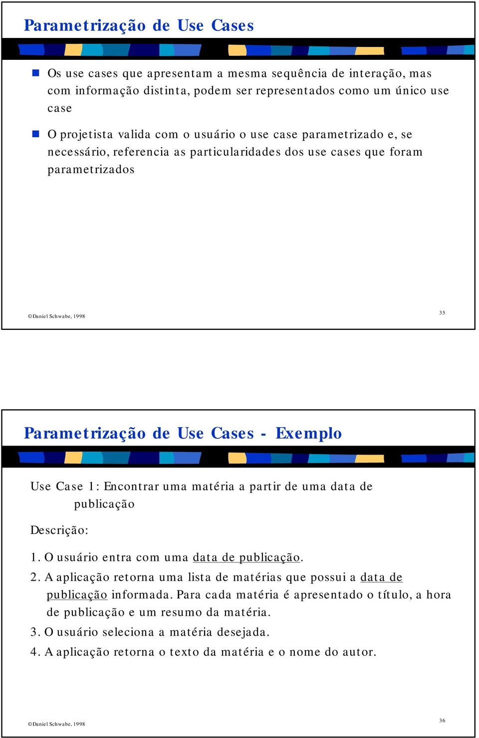 matéria a partir de uma data de publicação Descrição:. O usuário entra com uma data de publicação. 2. A aplicação retorna uma lista de matérias que possui a data de publicação informada.