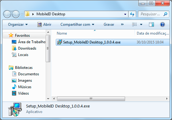 Guia de Uso - Mobile ID Página 43 6. Instalação e Configuração do MobileID Desktop 6.1.