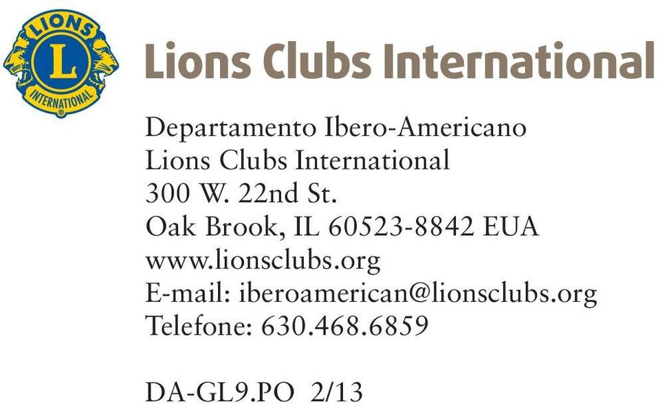 Oak Brook, IL 60523-8842 EUA www.lionsclubs.