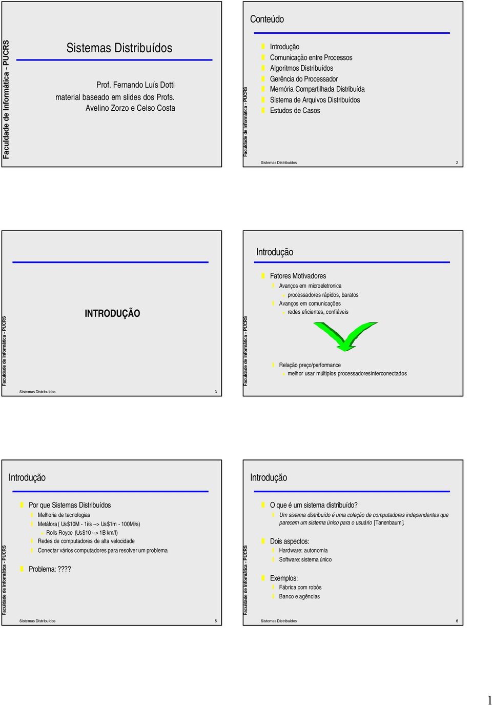 Sistemas Distribuídos 2 Introdução INTRODUÇÃO Fatores Motivadores Avanços em microeletronica processadores rápidos, baratos Avanços em comunicações redes eficientes, confiáveis Relação