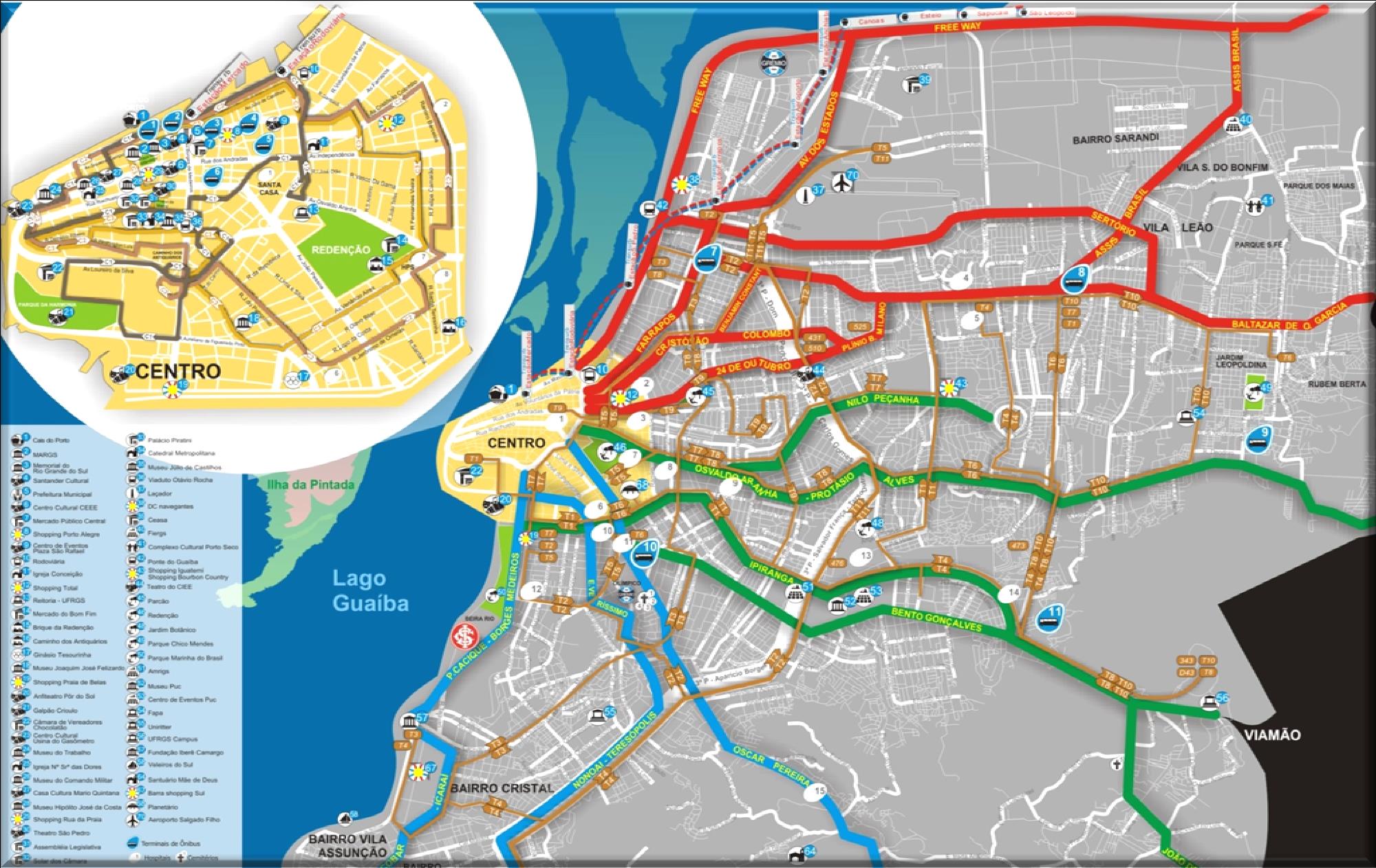 Mapa de Cobertura Ônibus Circulares - Linha C1 Centro - Linha C2 Praça XV - Linha C3 Urca Radiais - Linha 343