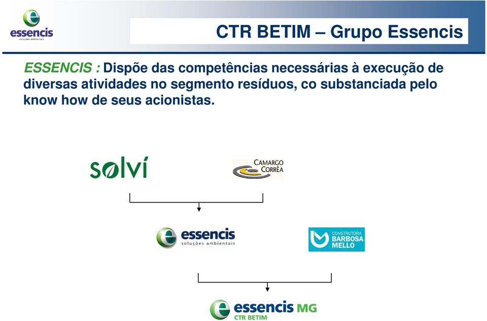 diversas atividades no segmento resíduos, co