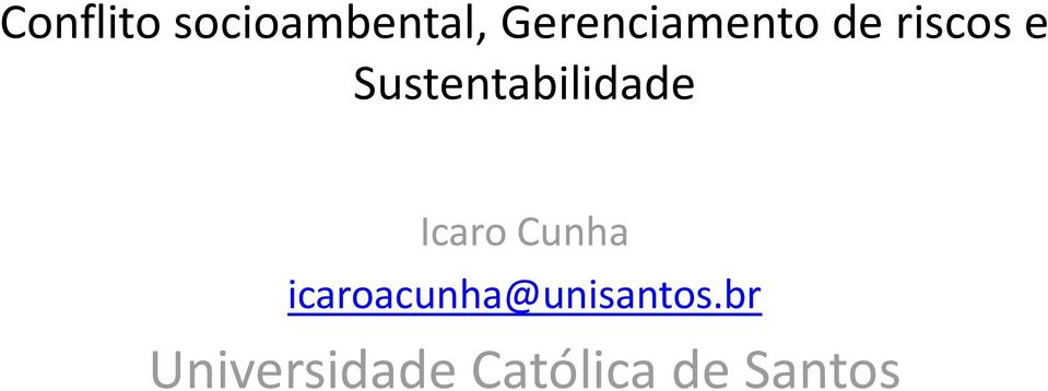 Sustentabilidade Icaro Cunha