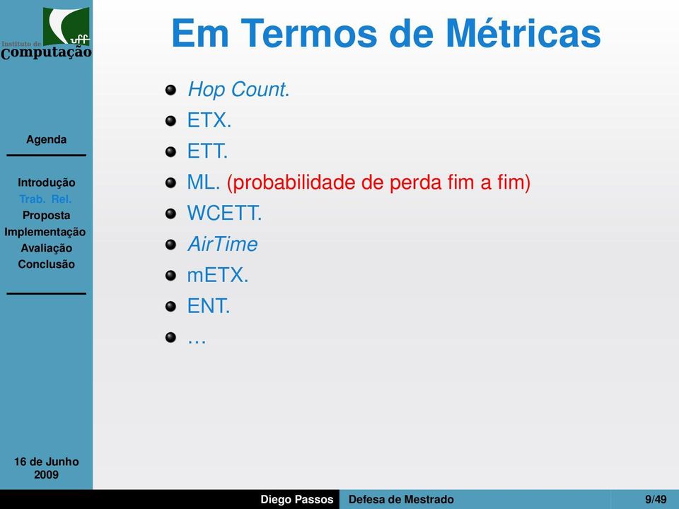 (probabilidade de perda fim a fim)