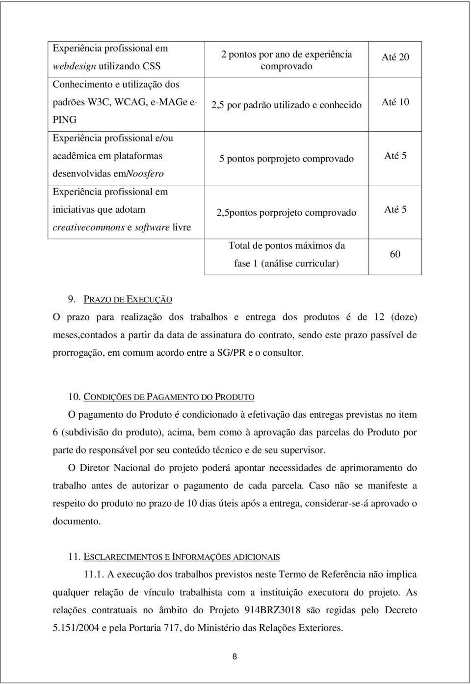 comprovado Até 5 2,5pontos porprojeto comprovado Até 5 Total de pontos máximos da fase 1 (análise curricular) 60 9.