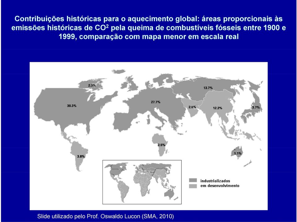 combustíveis fósseis entre 1900 e 1999, comparação com mapa