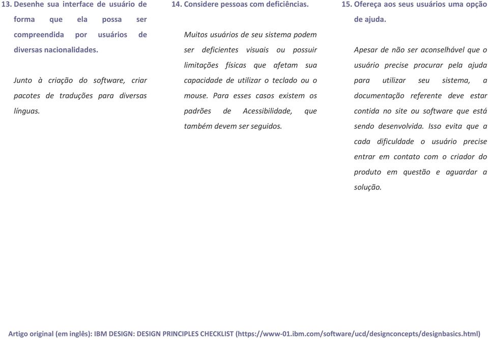 Para esses casos existem os padrões de Acessibilidade, que também devem ser seguidos. 15. Ofereça aos seus usuários uma opção de ajuda.