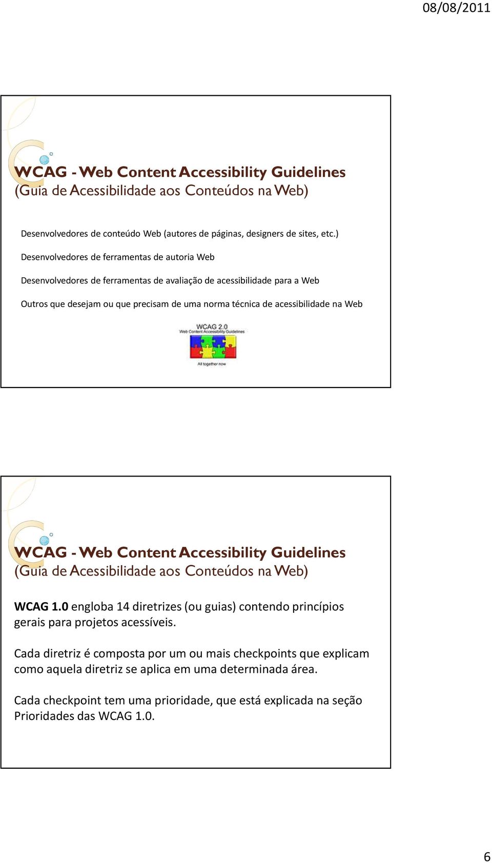 precisam de uma norma técnica de acessibilidade na Web WCAG 1.