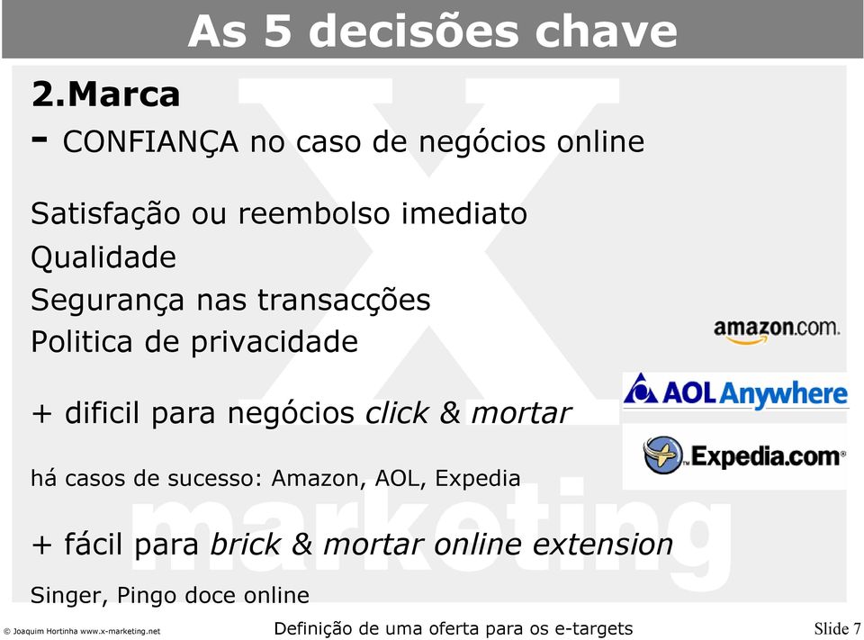 Qualidade Segurança nas transacções Politica de privacidade + dificil para