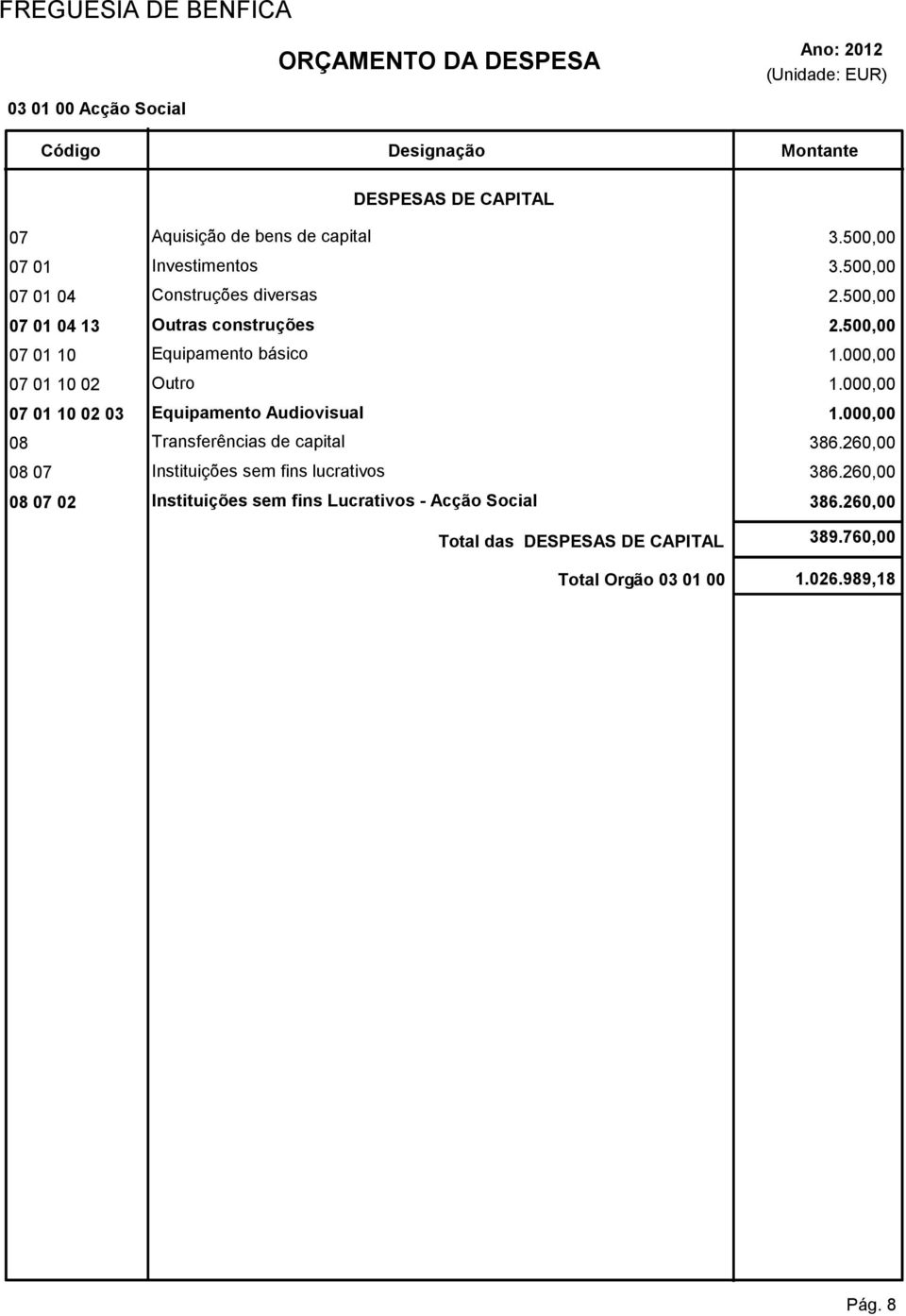 000,00 07 01 10 02 Outro 1.000,00 07 01 10 02 03 Equipamento Audiovisual 1.000,00 08 Transferências de capital 386.