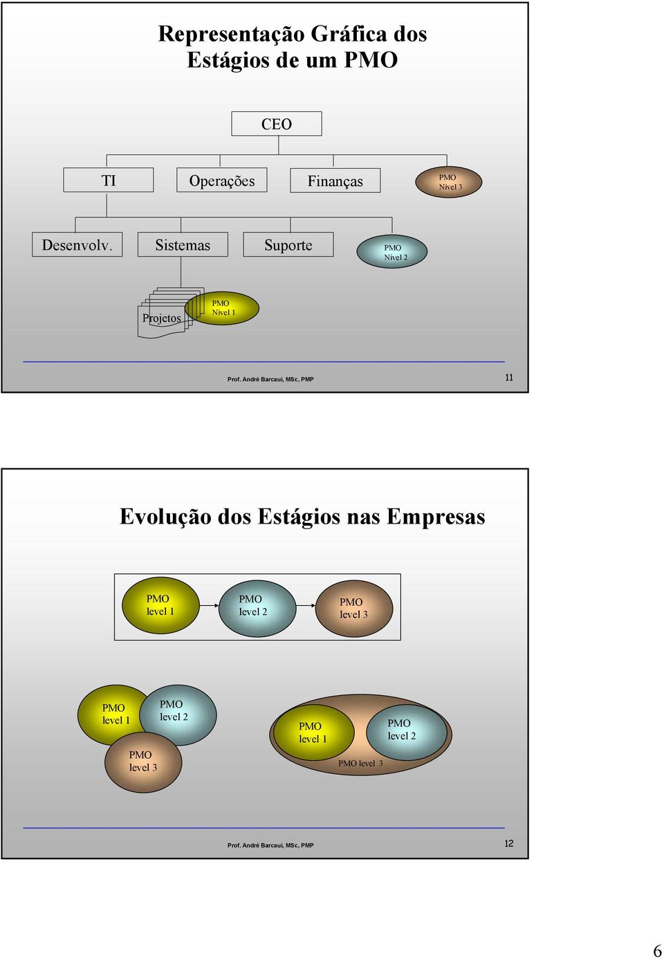 André Barcaui, MSc, PMP 11 Evolução dos Estágios nas Empresas level 1 level