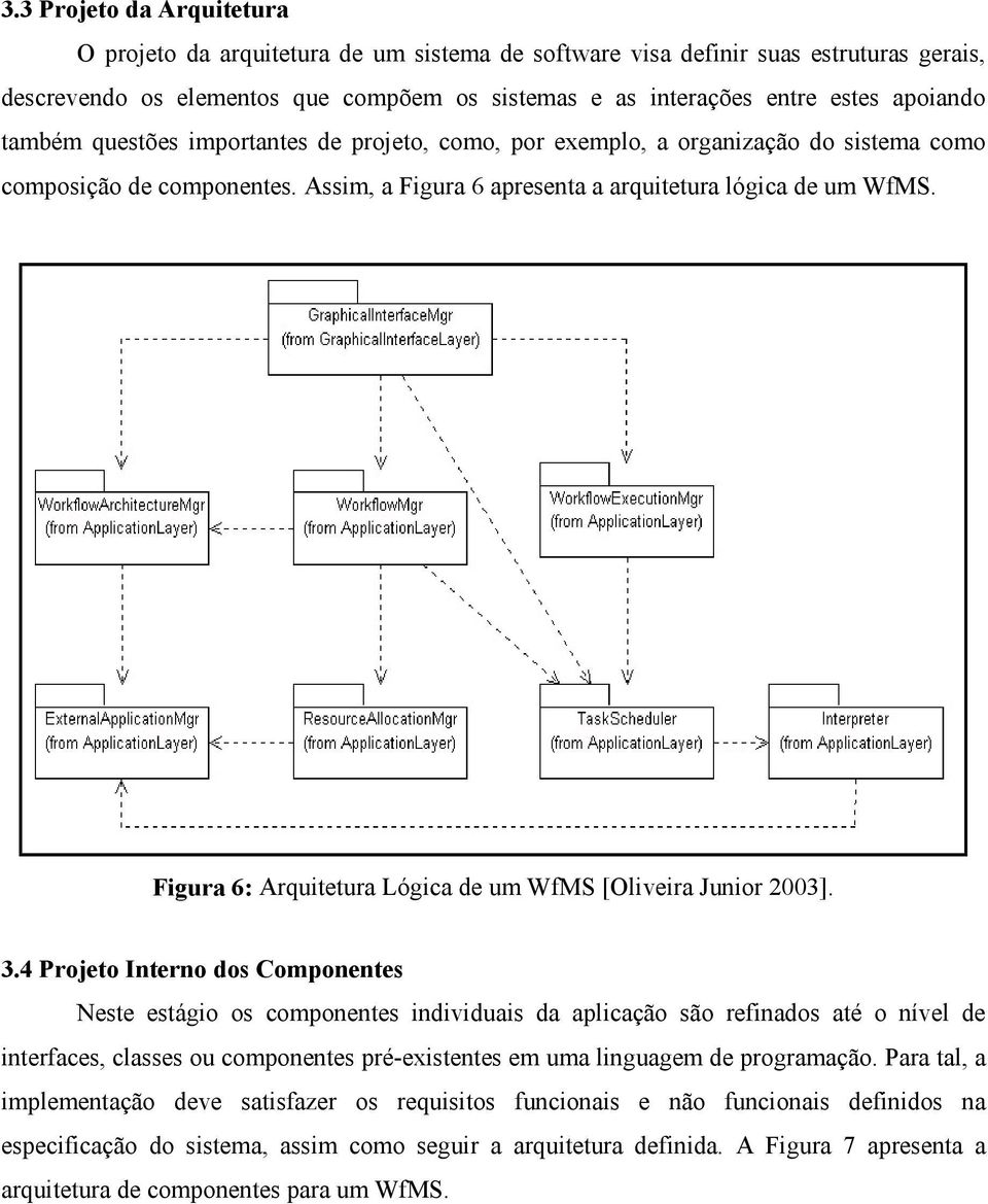 Figura 6: Arquitetura Lógica de um WfMS [Oliveira Junior 2003]. 3.