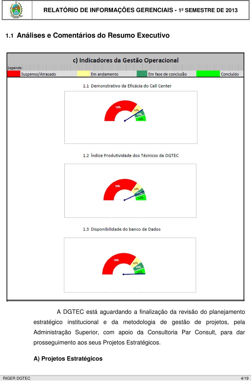 projetos, pela Administração Superior, com apoio da Consultoria Par Consult, para dar