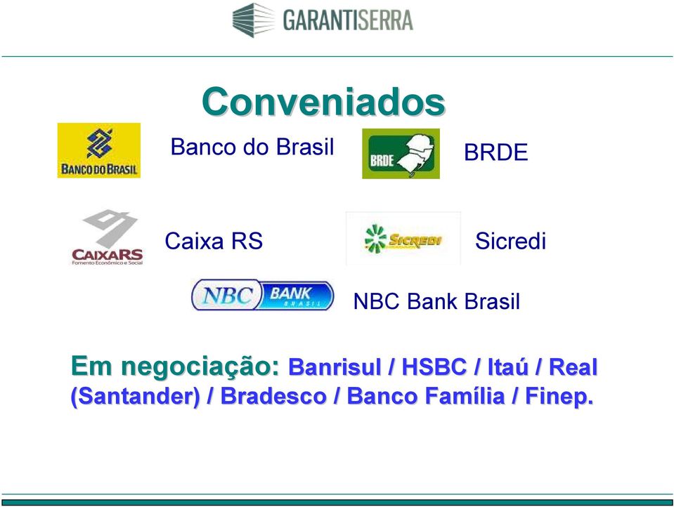Brasil Banrisul / HSBC / Itaú / Real