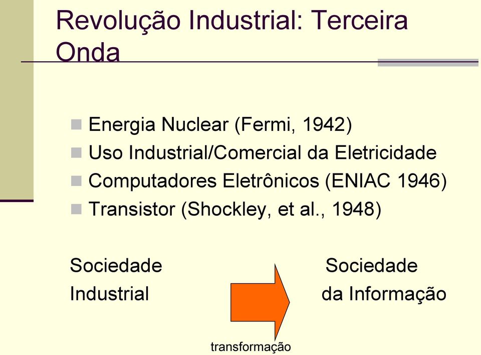 Eletrônicos (ENIAC 1946) Transistor (Shockley, et al.