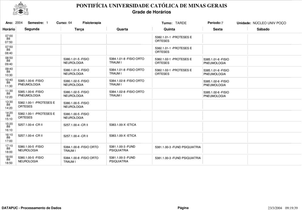 .00-X -ETICA 5257..00-4 -CR II 5257..00-4 -CR II 5383..00-X -ETICA 5380..00-5 -FISIO 5384..00-8 -FISIO ORTO 538..00-3 -FUND PSIQUIATRIA 5380..00-5 -FISIO 5384..00-8 -FISIO ORTO 538..00-3 -FUND PSIQUIATRIA 5382.