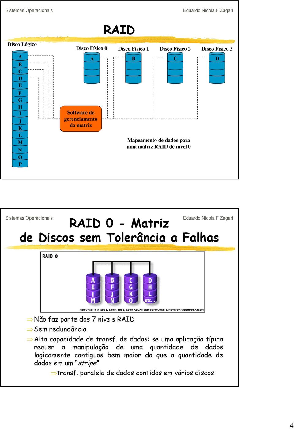 dos 7 níveis Sem redundância Alta capacidade de transf.