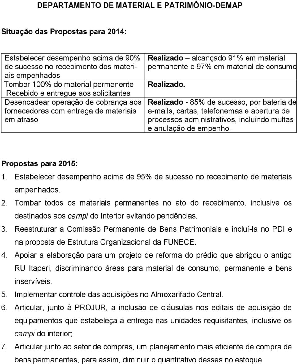 sucesso, por bateria de e-mails, cartas, telefonemas e abertura de processos administrativos, incluindo multas e anulação de empenho. 1.