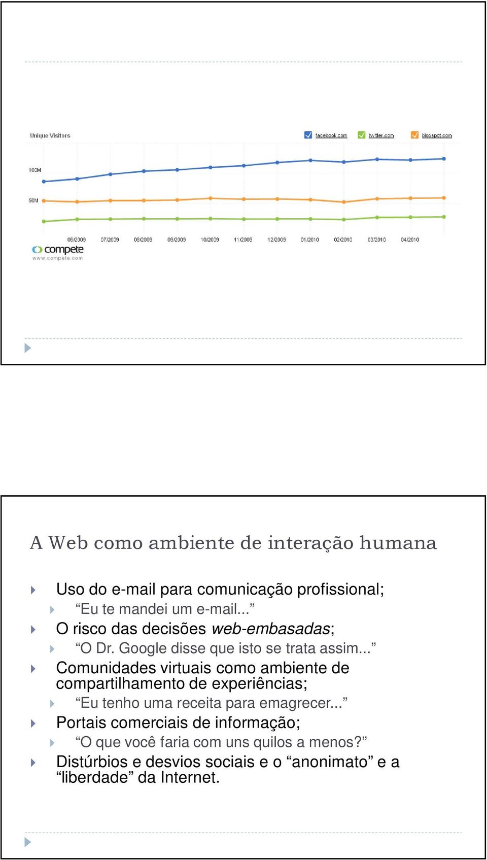 .. Comunidades virtuais como ambiente de compartilhamento de experiências; Eu tenho uma receita para emagrecer.