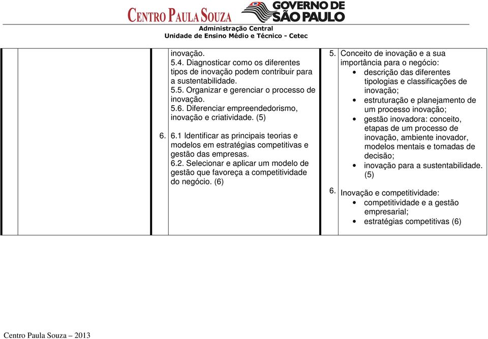 6. Conceito de inovação e a sua importância para o negócio: descrição das diferentes tipologias e classificações de inovação; estruturação e planejamento de um processo inovação; gestão inovadora: