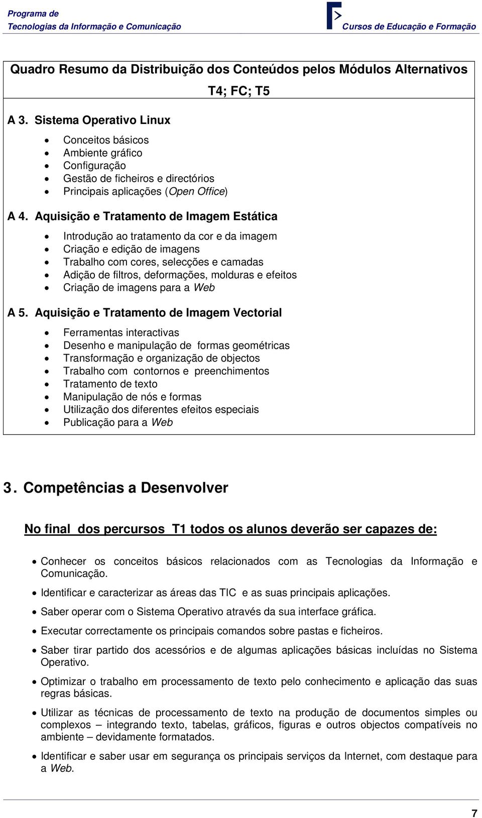 Aquisição e Tratamento de Imagem Estática Introdução ao tratamento da cor e da imagem Criação e edição de imagens Trabalho com cores, selecções e camadas Adição de filtros, deformações, molduras e