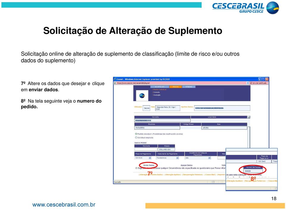 outros dados do suplemento) 7º Altere os dados que desejar e clique