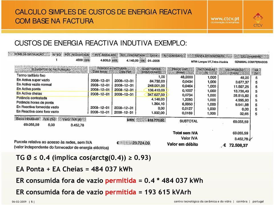 93) EA Ponta + EA Cheias = 484 037 kwh ER consumida fora de vazio permitida = 0.