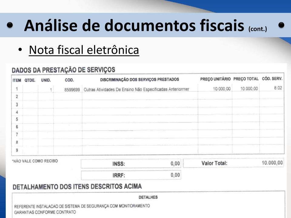 fiscais (cont.