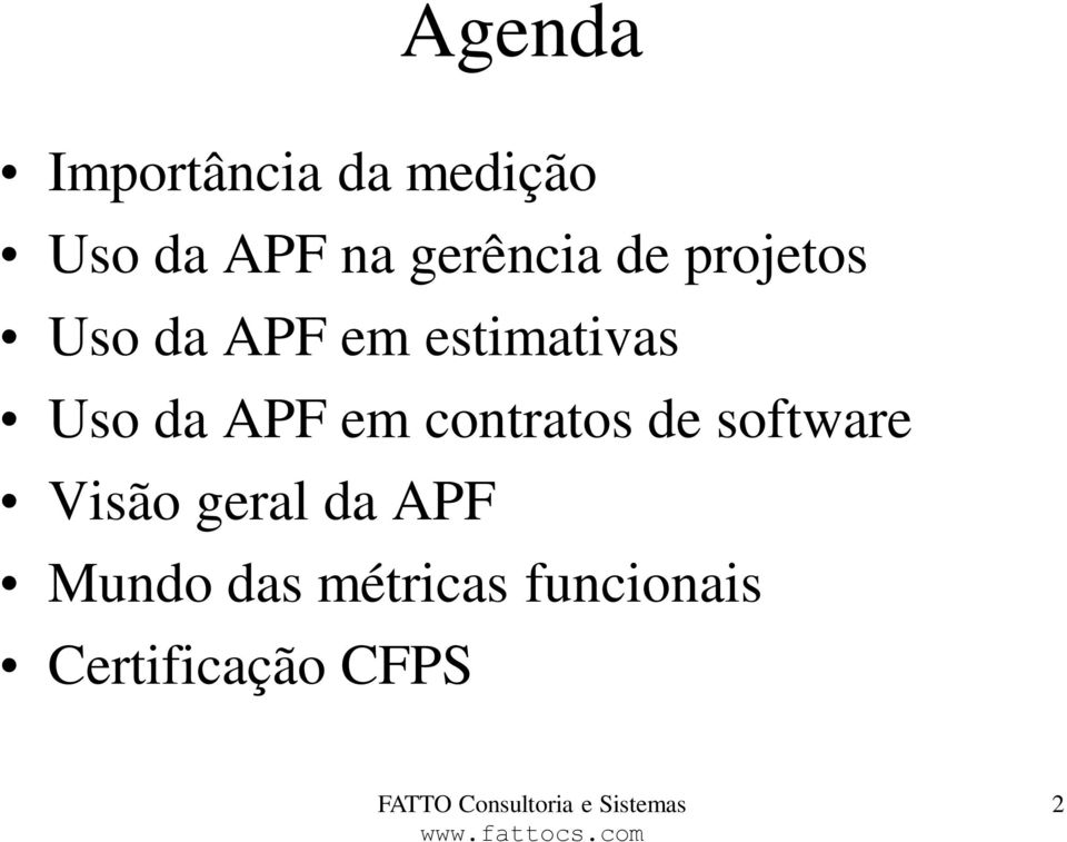 Uso da APF em contratos de software Visão geral