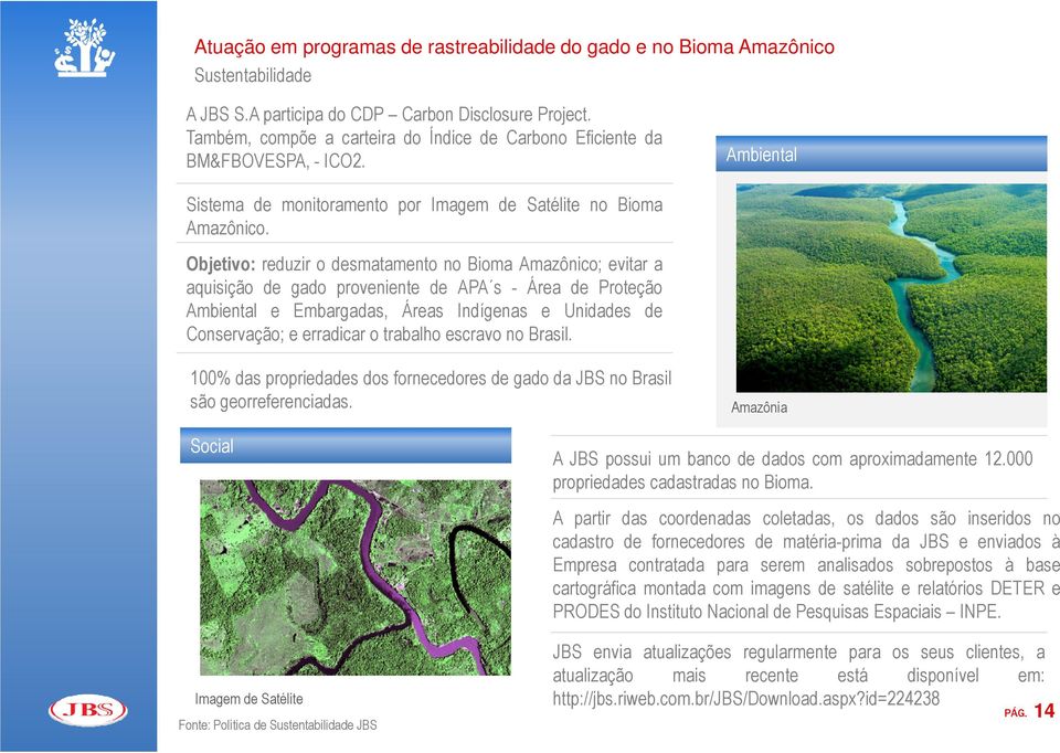 Objetivo: reduzir o desmatamento no Bioma Amazônico; evitar a aquisição de gado proveniente de APA s - Área de Proteção Ambiental e Embargadas, Áreas Indígenas e Unidades de Conservação; e erradicar