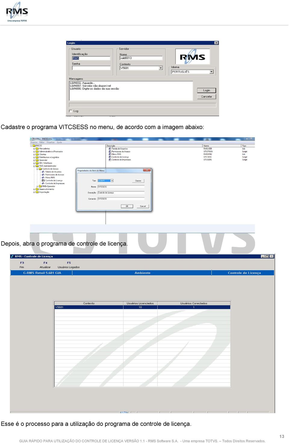 controle de licença.