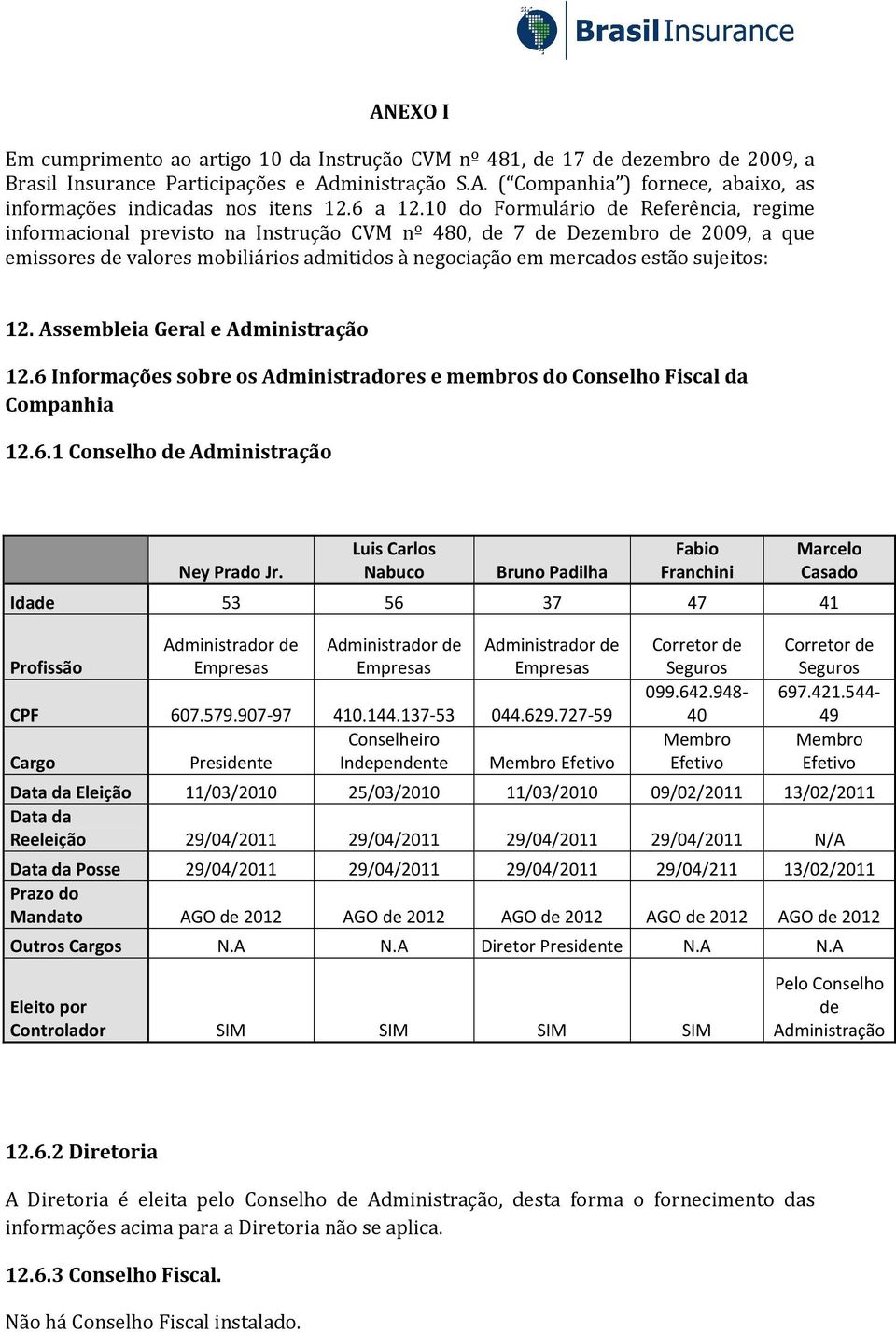 10 do Formulário de Referência, regime informacional previsto na Instrução CVM nº 480, de 7 de Dezembro de 2009, a que emissores de valores mobiliários admitidos à negociação em mercados estão