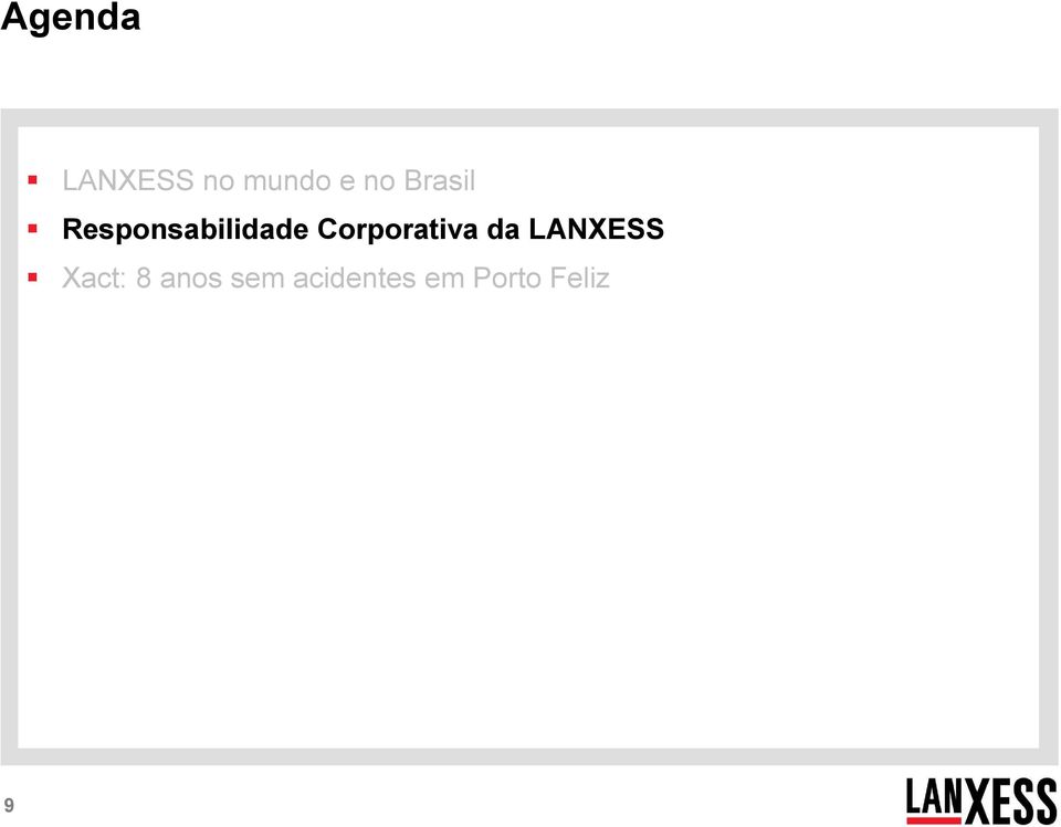 Corporativa da LANXESS Xact: