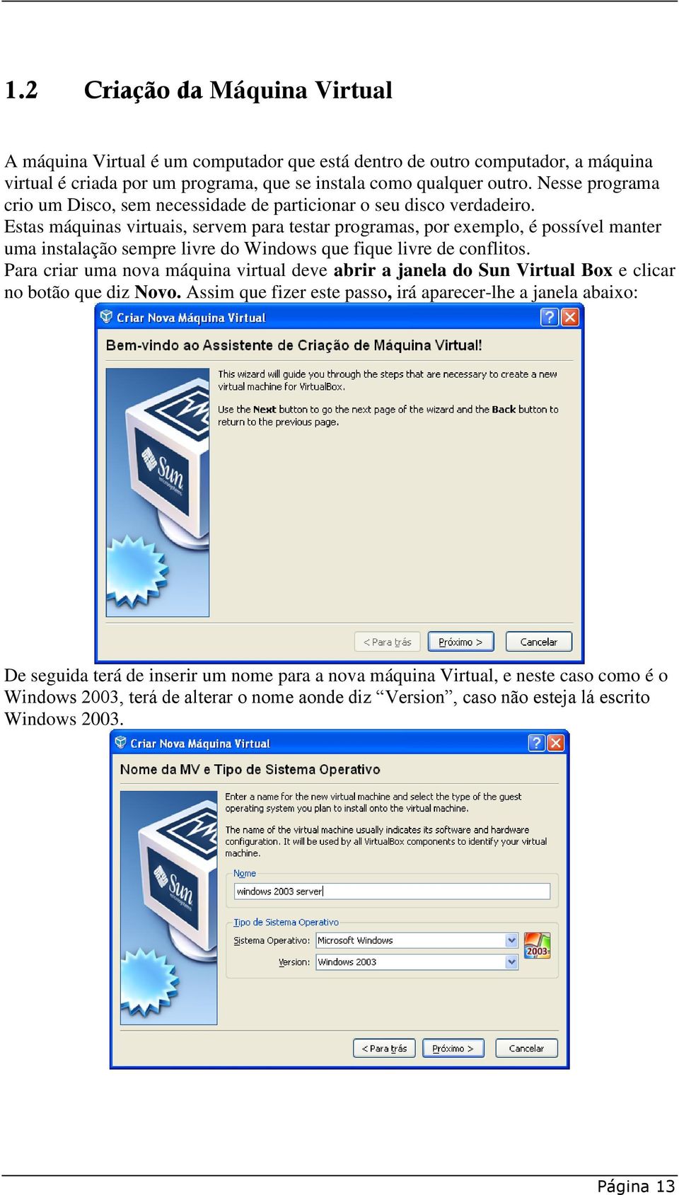 Estas máquinas virtuais, servem para testar programas, por exemplo, é possível manter uma instalação sempre livre do Windows que fique livre de conflitos.