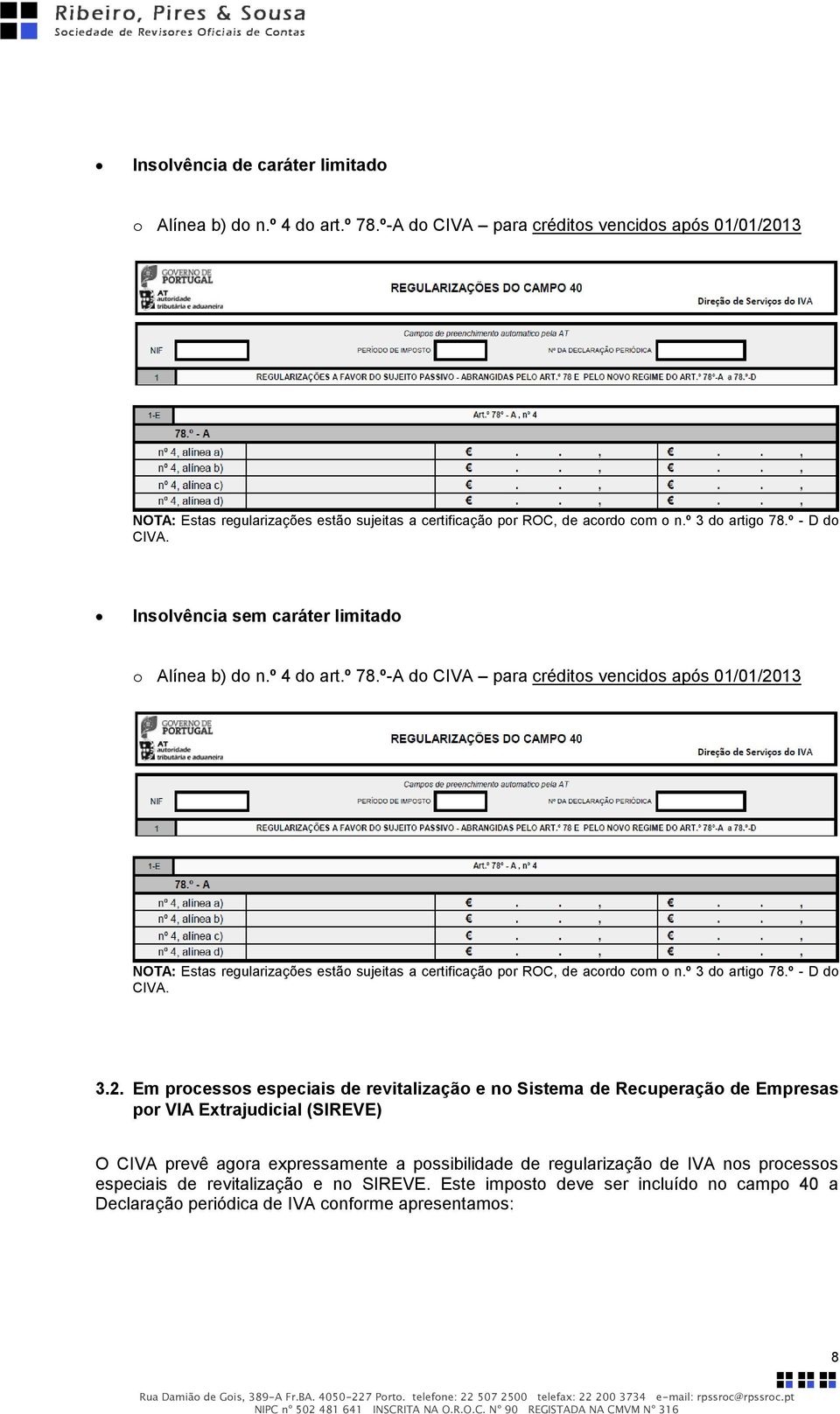 º-A do CIVA para créditos vencidos após 01/01/20