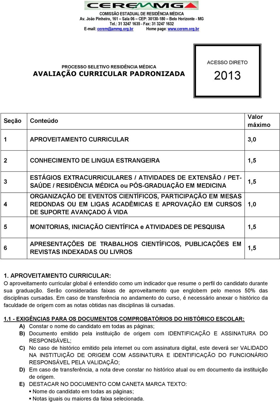 CIENTÍFICA e ATIVIDADES DE PESQUISA 1,5 6 APRESENTAÇÕES DE TRABALHOS CIENTÍFICOS, PUBLICAÇÕES EM REVISTAS INDEXADAS OU LIVROS 1,5 1.