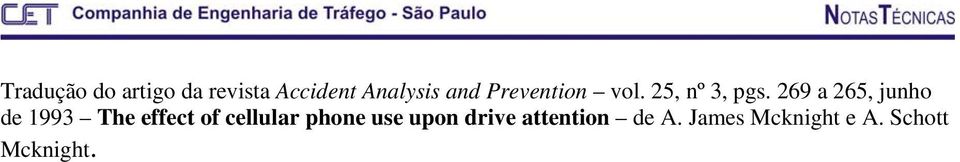 269 a 265, junho de 1993 The effect of cellular