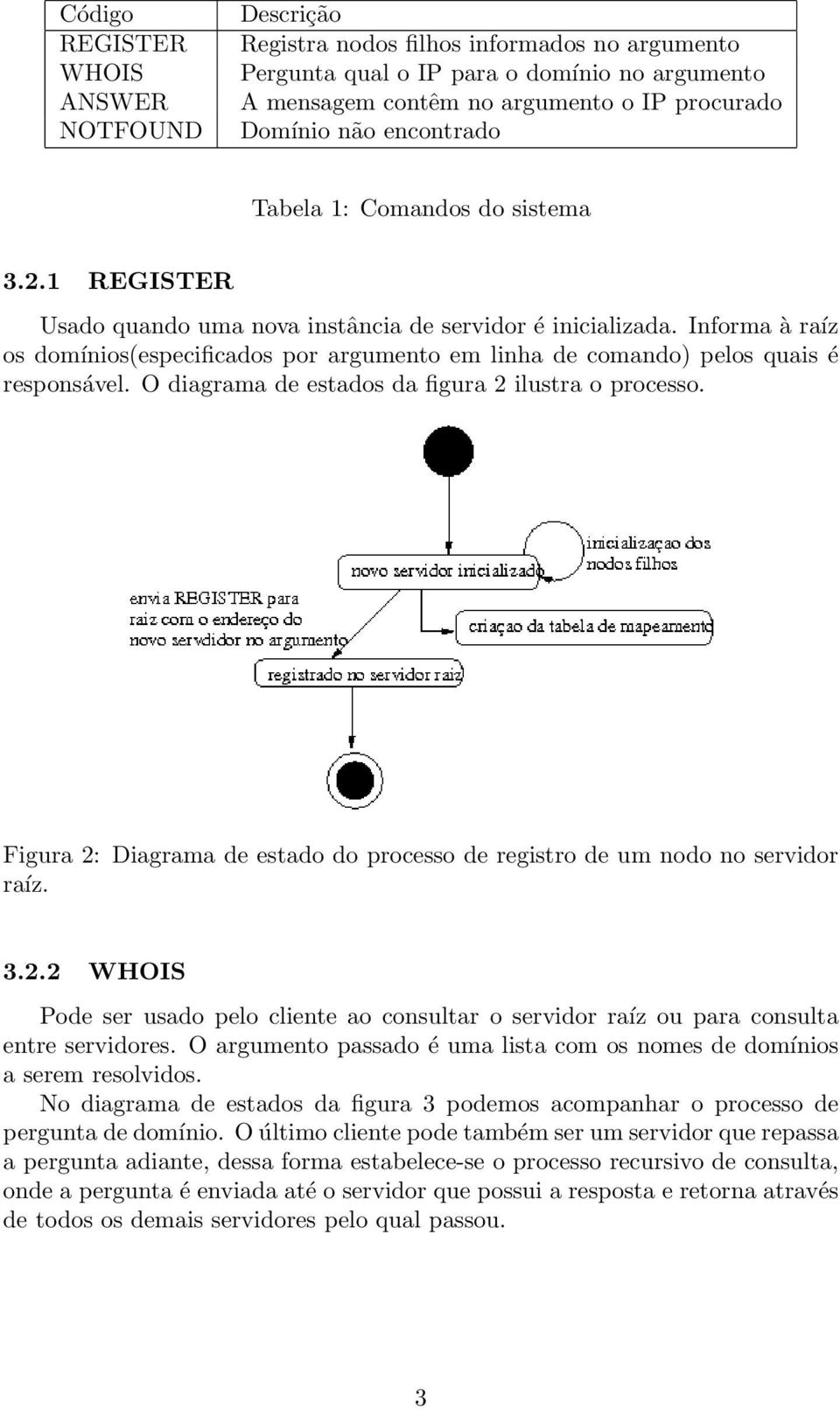 Informa à raíz os domínios(especificados por argumento em linha de comando) pelos quais é responsável. O diagrama de estados da figura 2 ilustra o processo.