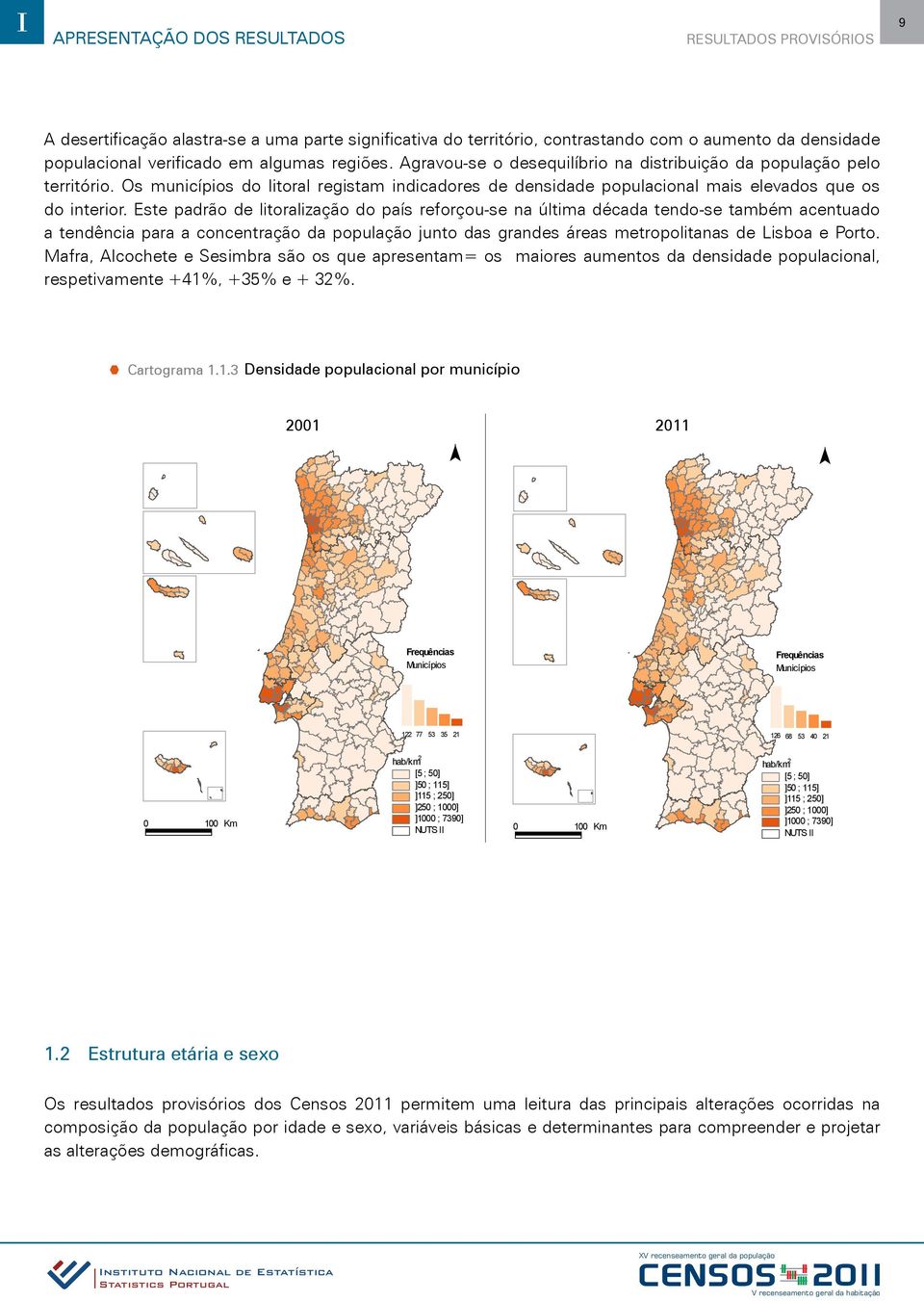 Este padrão de litoralização do país reforçou-se na última década tendo-se também acentuado a tendência para a concentração da população junto das grandes áreas metropolitanas de Lisboa e Porto.